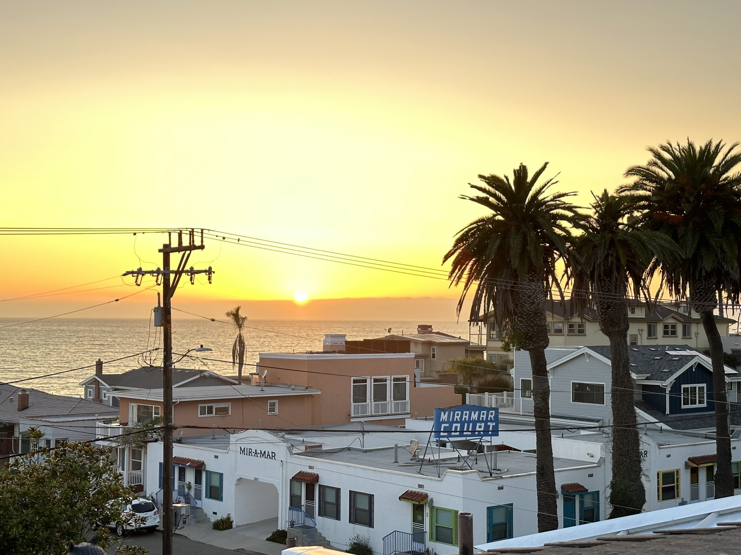 Sunset over the Pismo Beach coastline