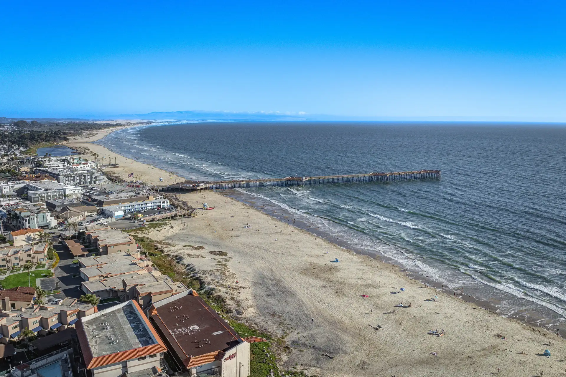 Aerial view of Pismo Pier